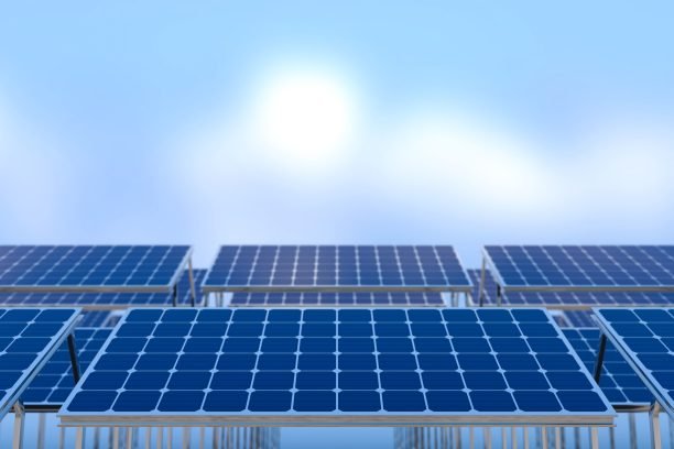 solar panels, Green energy concept. 3D illustration